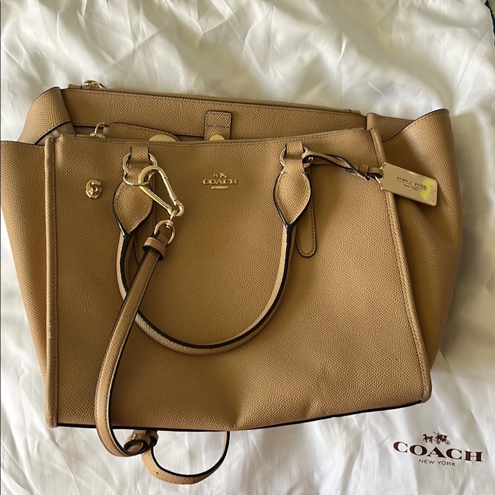 Coach Tan Leather Tote Bag